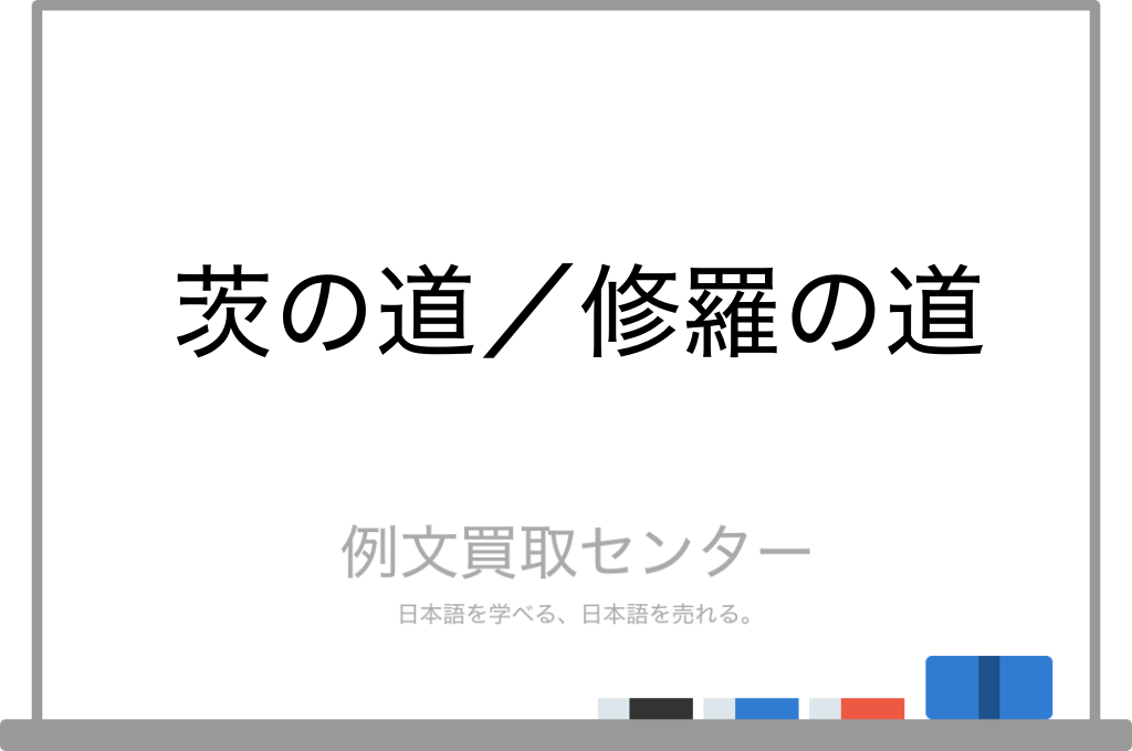 茨の道 と 修羅の道 の意味の違いと使い方の例文 例文買取センター